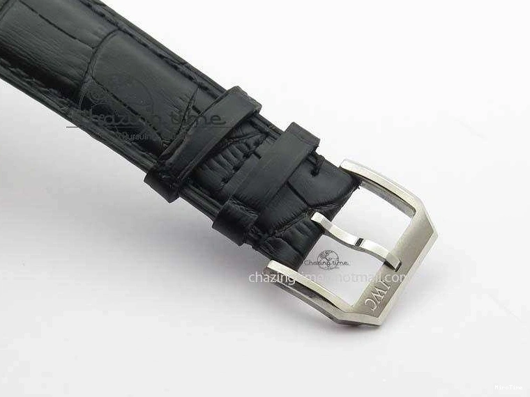 MIROTIME 0424 Effortless Portuguese IW544404 SS White Dial On Black Leather Strap A 7257